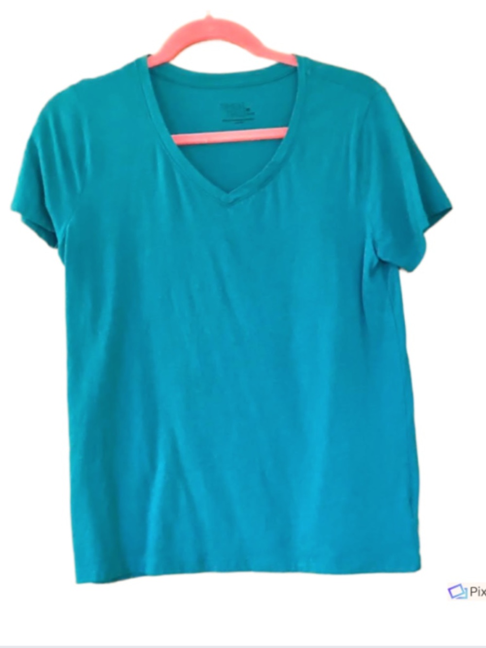 Time and Tru Womens Blue V Neck T Shirt, M